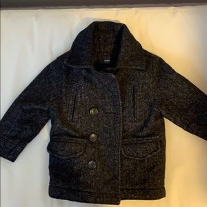 3T wool blend tweed pea coat